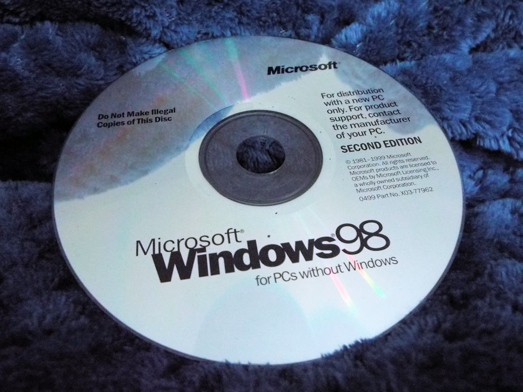 Вставьте диск windows 98 second edition